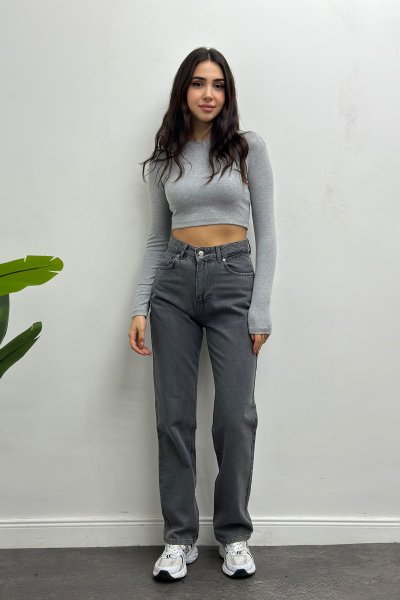 Kadın Bisiklet Yaka Crop Body