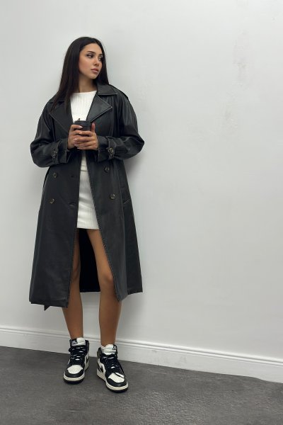 Deri Kadın Trençkot