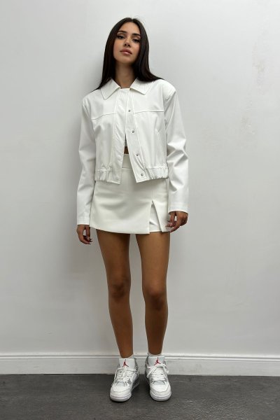 Polo Yaka Kadın Bomber Ceket