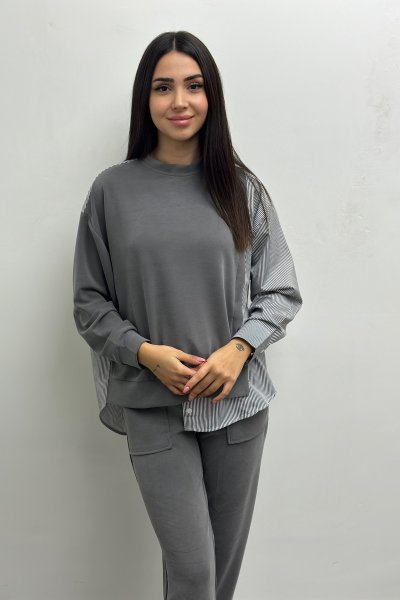 Modal Kumaş Garnili Sweatshirt