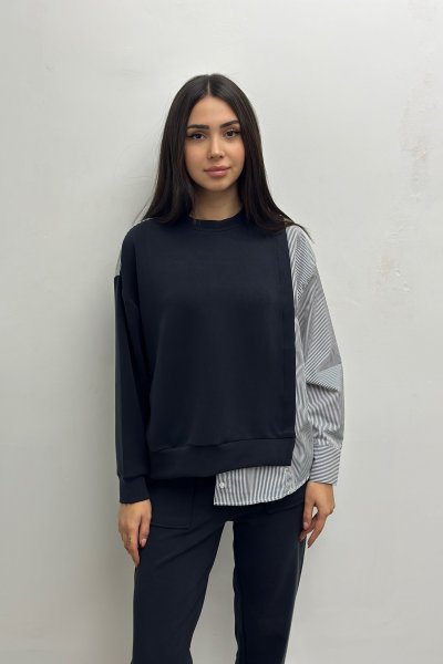 Modal Kumaş Garnili Sweatshirt