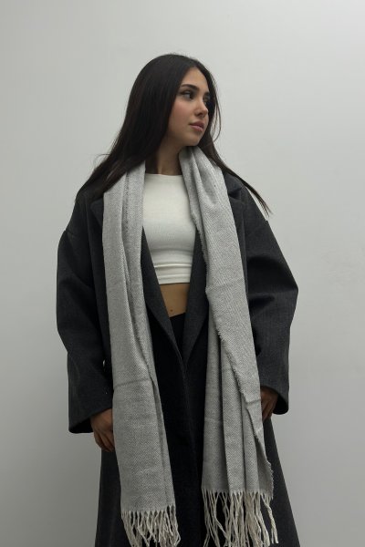 Yumuşak Dokulu Balık Sırtı Desenli Şal