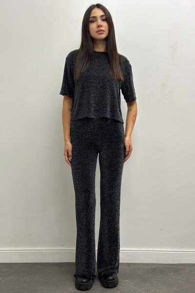 Işıltılı Pantolon Bluz Kadın Takım