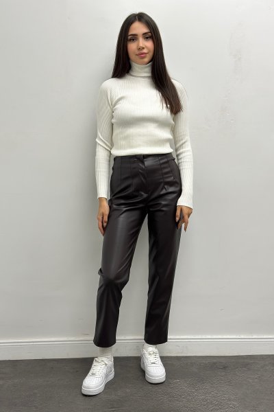 Balıkçı Yaka Fitilli Kadın Kazak