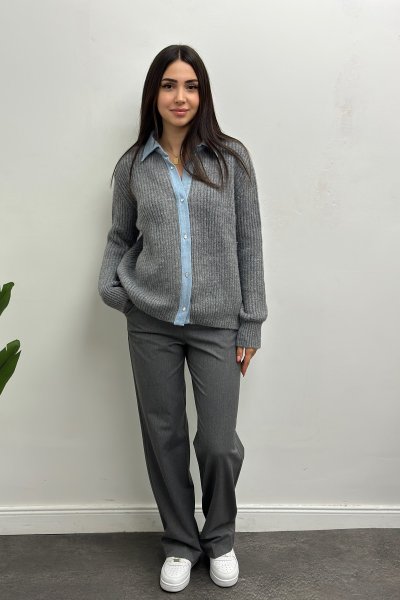 Kot Detay Çıtçıtlı Hırka