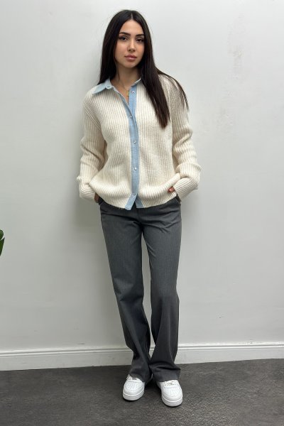 Kot Detay Çıtçıtlı Hırka