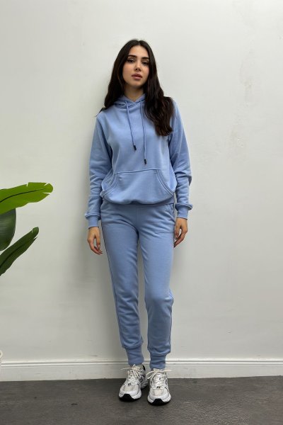 Düz Basic Kapşonlu Eşofman Takım