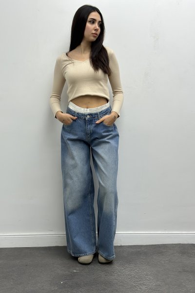 Ön Arka V Yaka Kadın Kazak