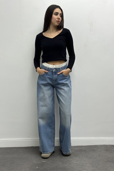 Ön Arka V Yaka Kadın Kazak