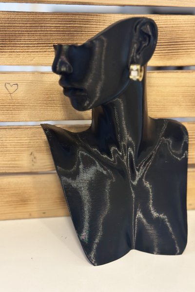 Kadın Geometrik Desen Oval Küpe