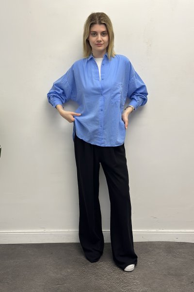 Klasik Uzun Kol Keten Gömlek