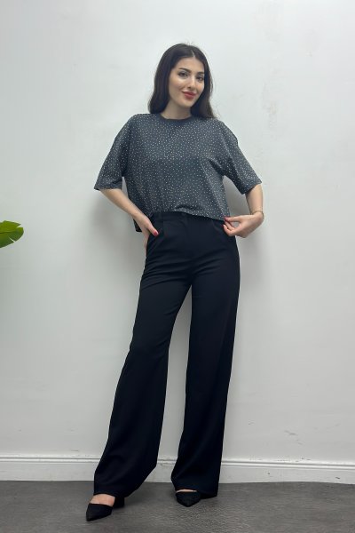 Kadın Taş Baskılı Crop Top