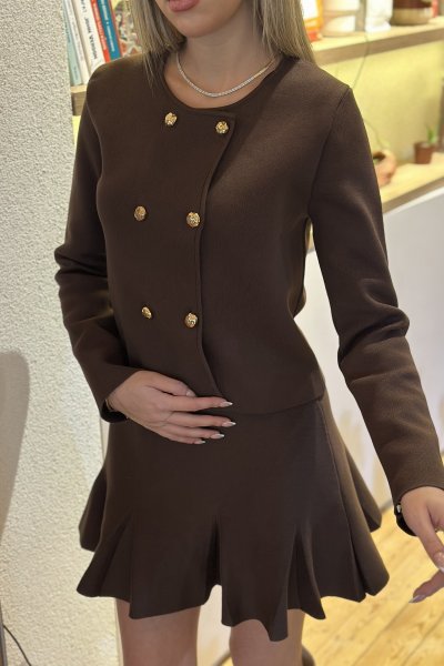 Kadın Beli Lastikli Pileli Triko Etek