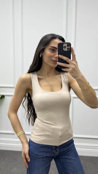 Kadın Kalın Askılı Poliamid Atlet