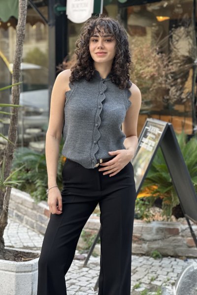 Kadın Dantel Örgü Triko Yelek