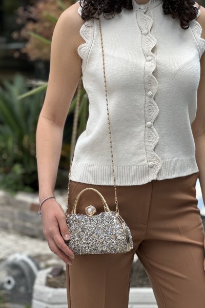 Kadın Taşlı El Tutmalı Abiye Çanta