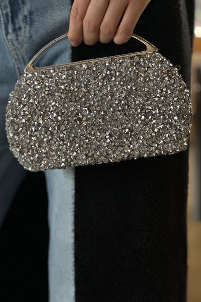 Kadın Taşlı El Tutmalı Abiye Çanta