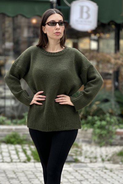 Kadın Oversize Basic Yün MD Kazak