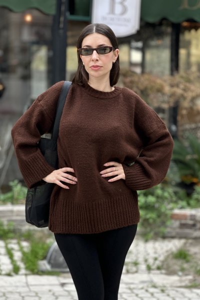 Kadın Oversize Basic Yün MD Kazak
