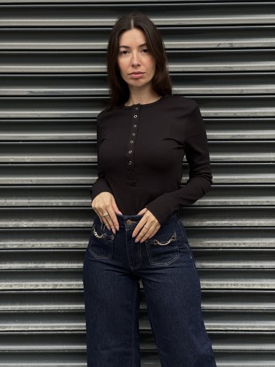 Çıtçıtlı Uzun Kollu Top