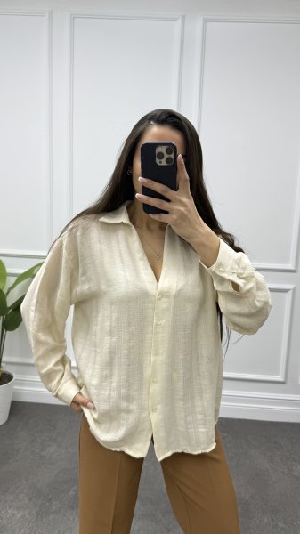 Kadın Transparan Oversize Gömlek