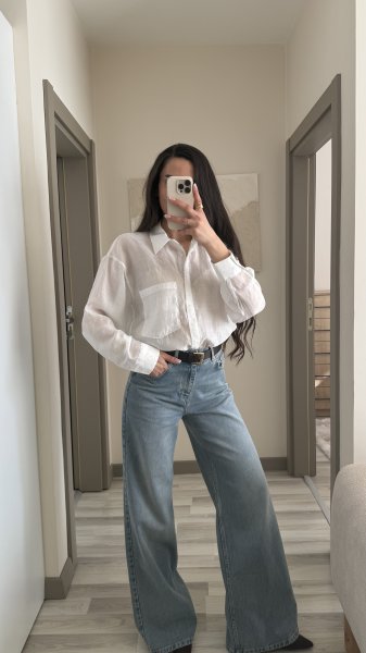 Kadın Taş Yapıştırmalı Uzun Kol Gömlek